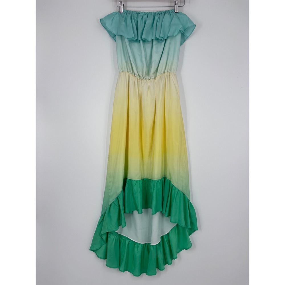 Lilly Pulitzer Caldwell Sandbar Strapless High Low Tie Dye Maxi Dress Womens M